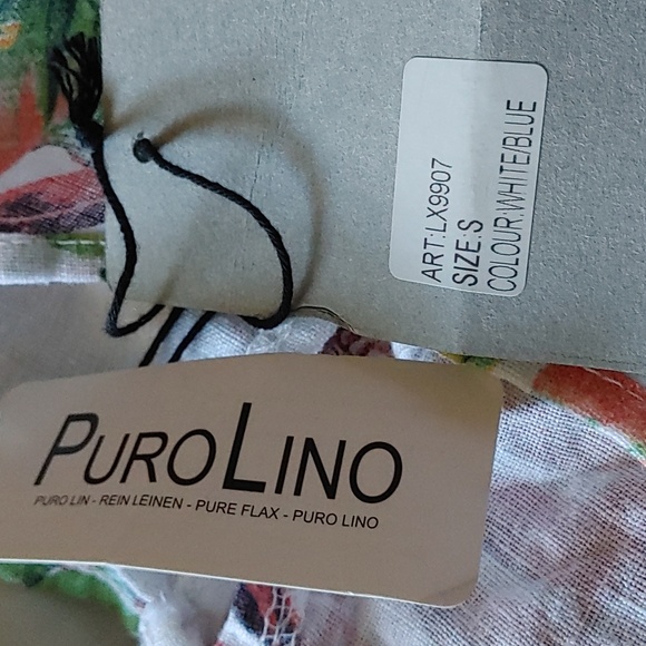 Lungo L'arno 100% Italian Linen Floral Palm Dress SZ.S NWT - Picture 6 of 7